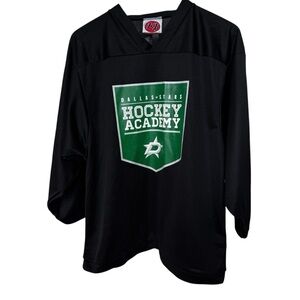 Dallas Stars Boys L Green Hockey Academy Jersey Shirt Mesh Athletic Sporty